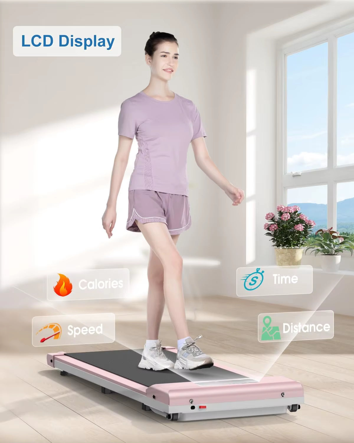 Motorised Smart Walking Pad Walking Machine Slim Fitness Gym Electric Mini Treadmill Home Office