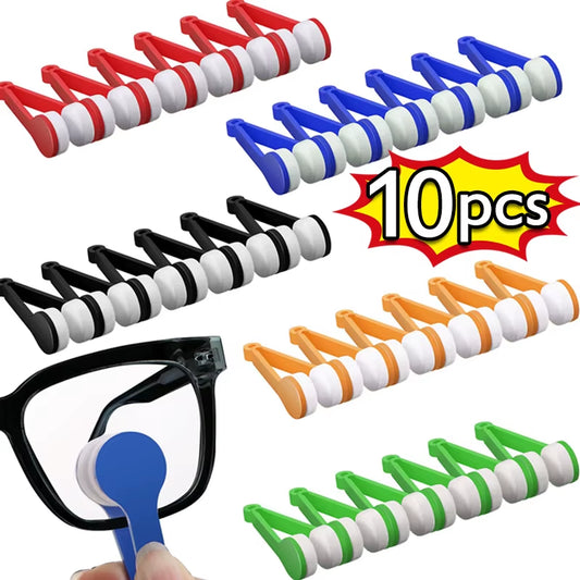 10-1Pcs Portable Multifunctional Glasses Cleaning Rub Eyeglass Sunglasses Spectacles Microfiber Cleaning Brushes Wiping Tools